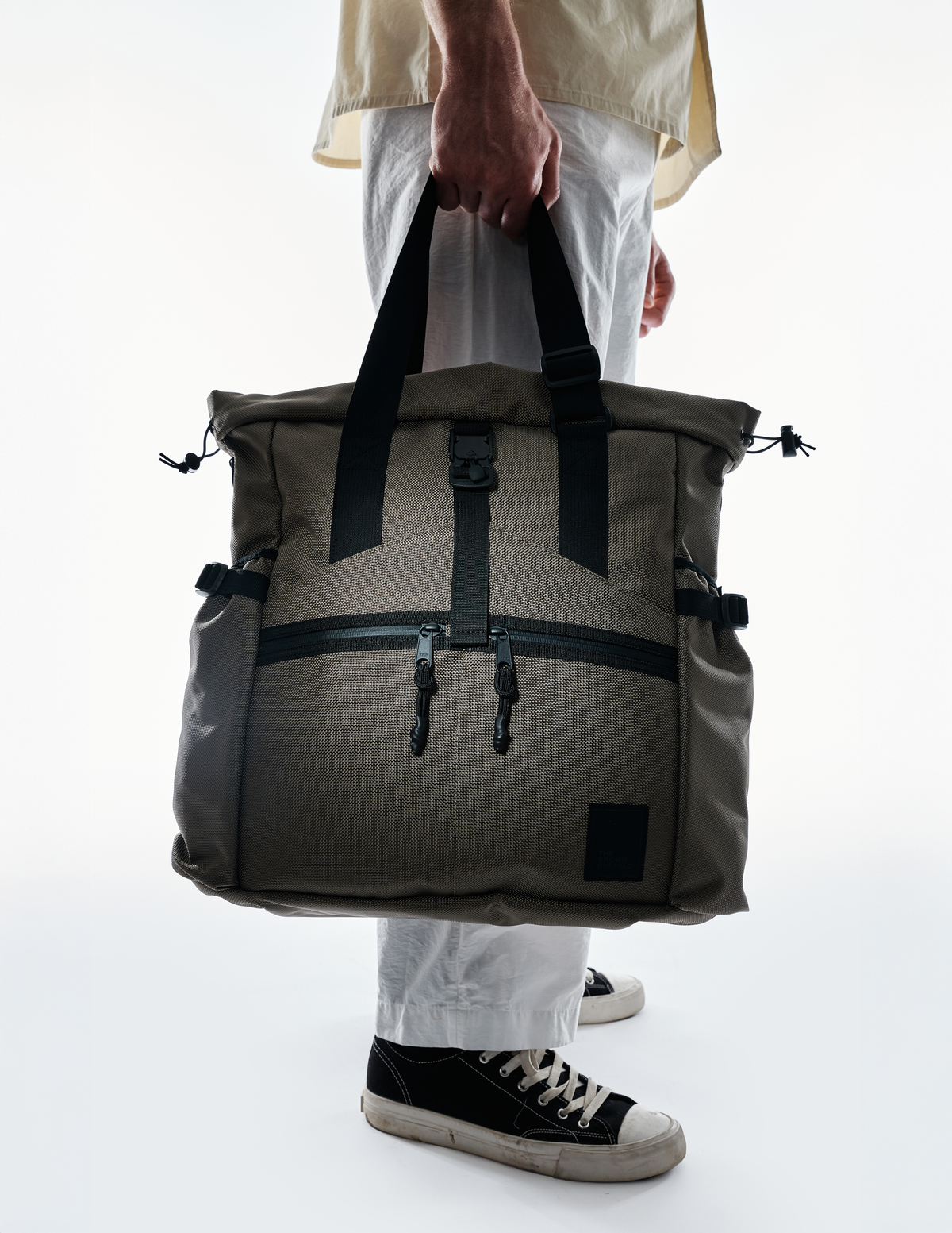 The Brown Buffalo Conceal Tote 20L laptop tote backpack in Ranger Green Ballistic, view 5