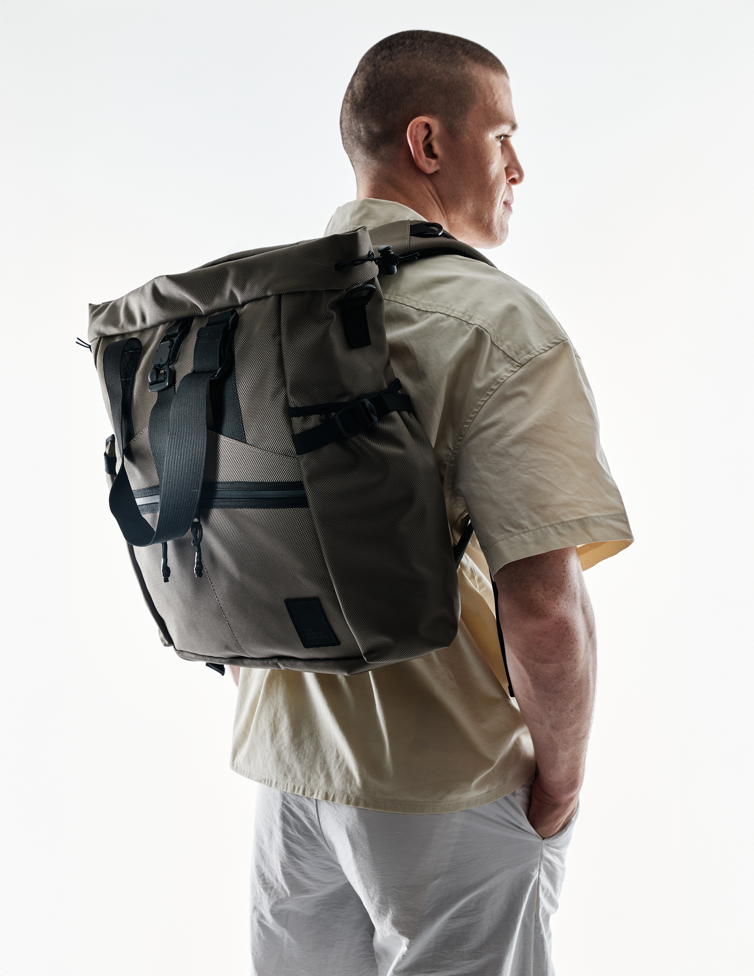 The Brown Buffalo Conceal Tote 20L laptop tote backpack in Ranger Green Ballistic, view 6