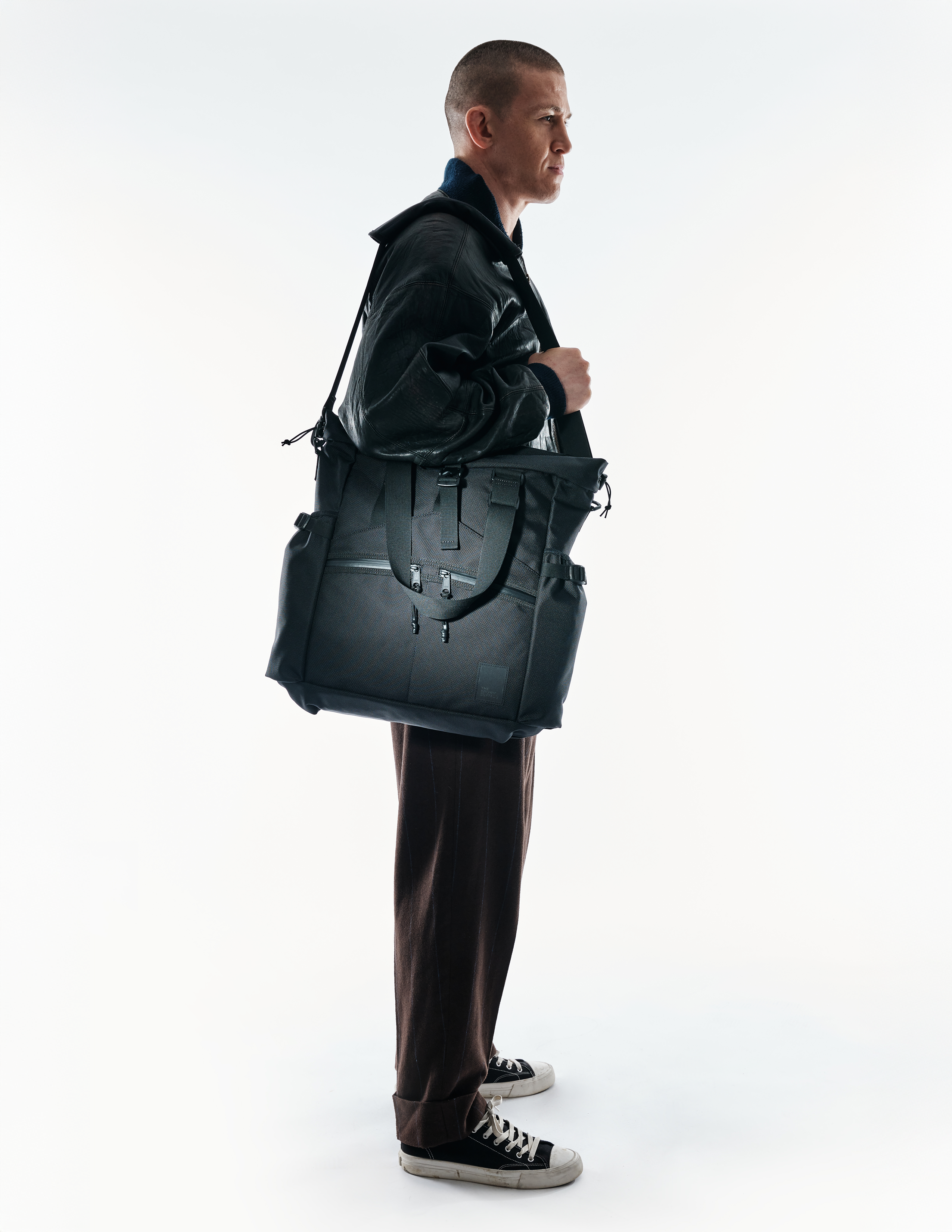 The Brown Buffalo Conceal Tote 20L laptop tote backpack in Ballistic Black, view 4