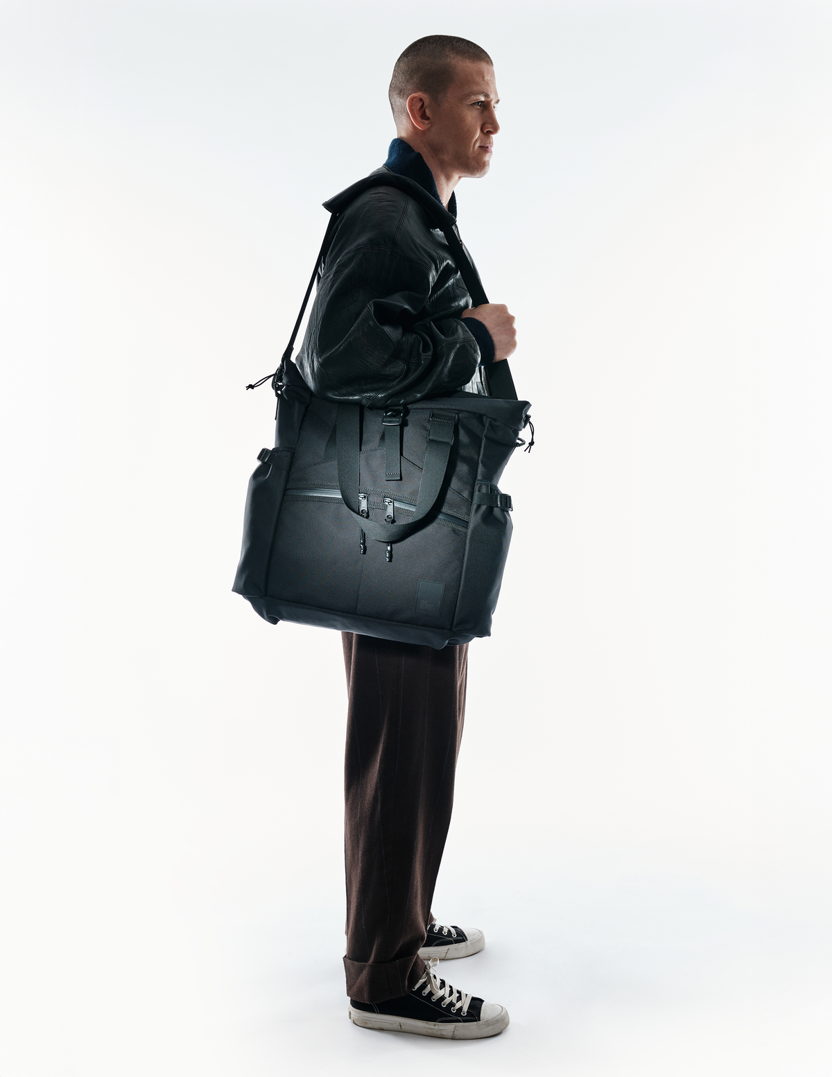 The Brown Buffalo Conceal Tote 20L laptop tote backpack in Ballistic Black, view 4