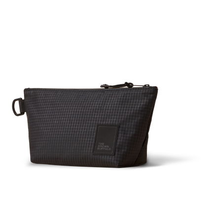 The Brown Buffalo Dopp Kit toiletry bag in Black Grid