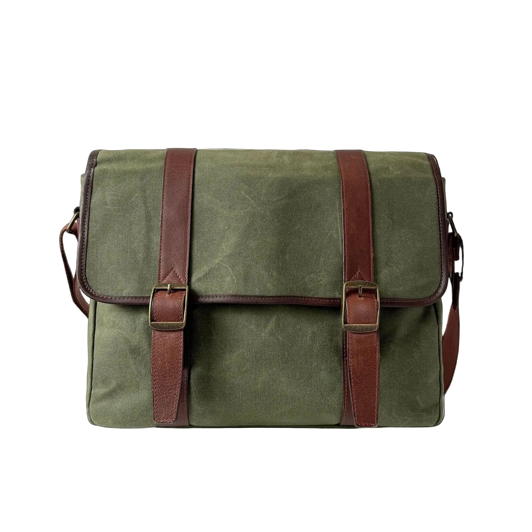 Miami Leathers Maxwell classic waxed canvas laptop messenger bag, image 1 of 10