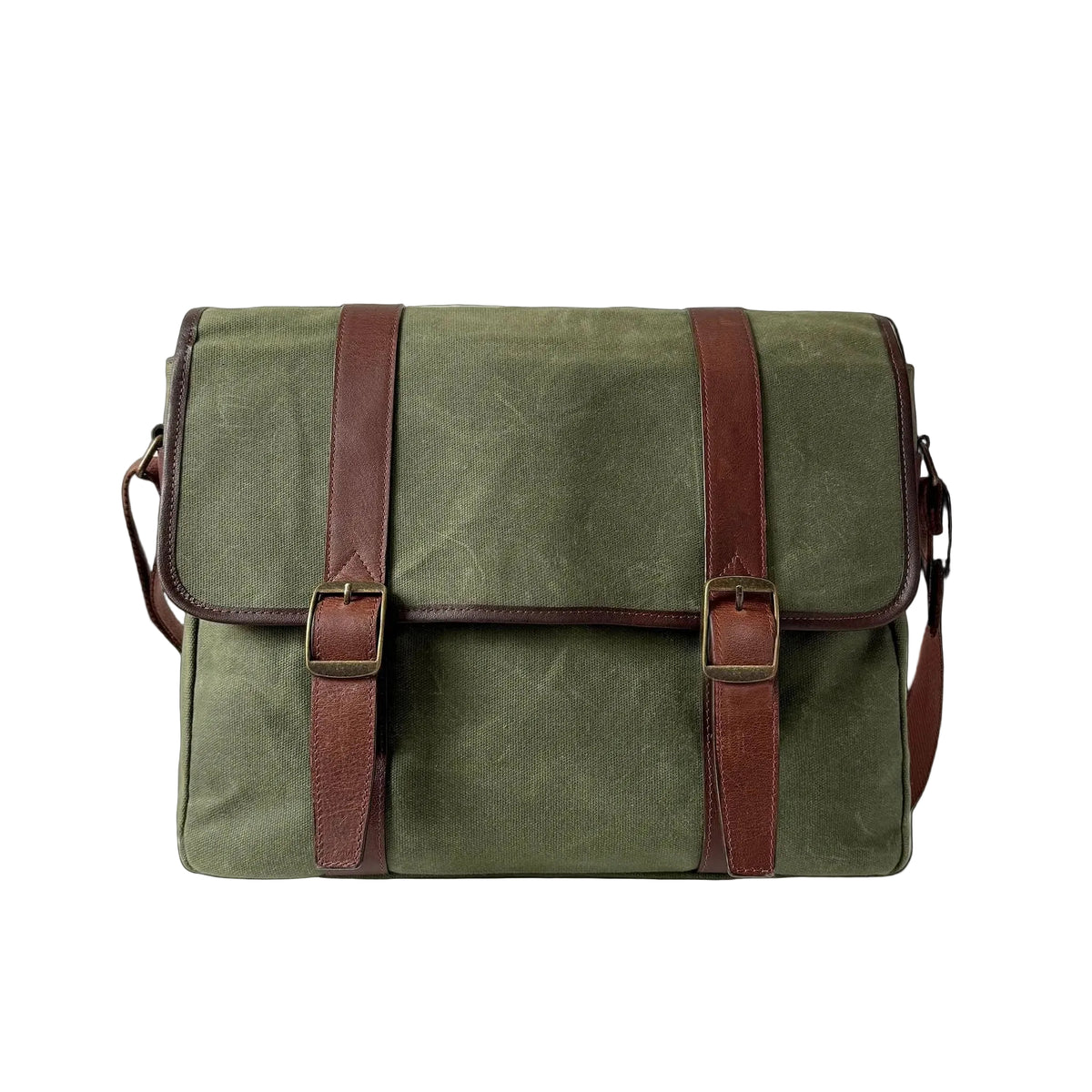 Miami Leathers Maxwell classic waxed canvas laptop messenger bag, image 1 of 10