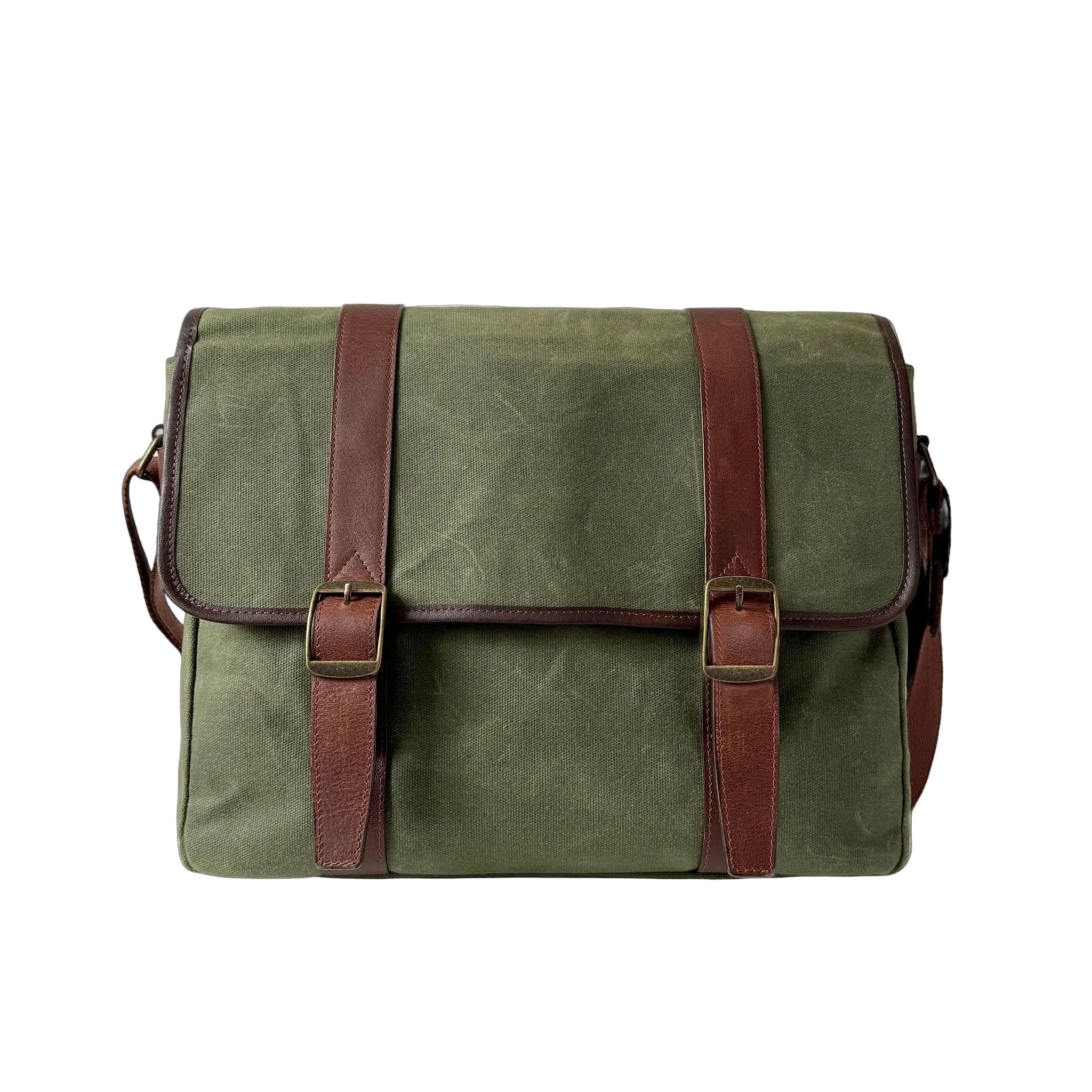 Maxwell Classic Waxed Canvas and Leather 16 Inch Laptop Messenger Bag