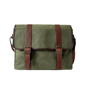 Maxwell Classic Waxed Canvas and Leather 16 Inch Laptop Messenger Bag