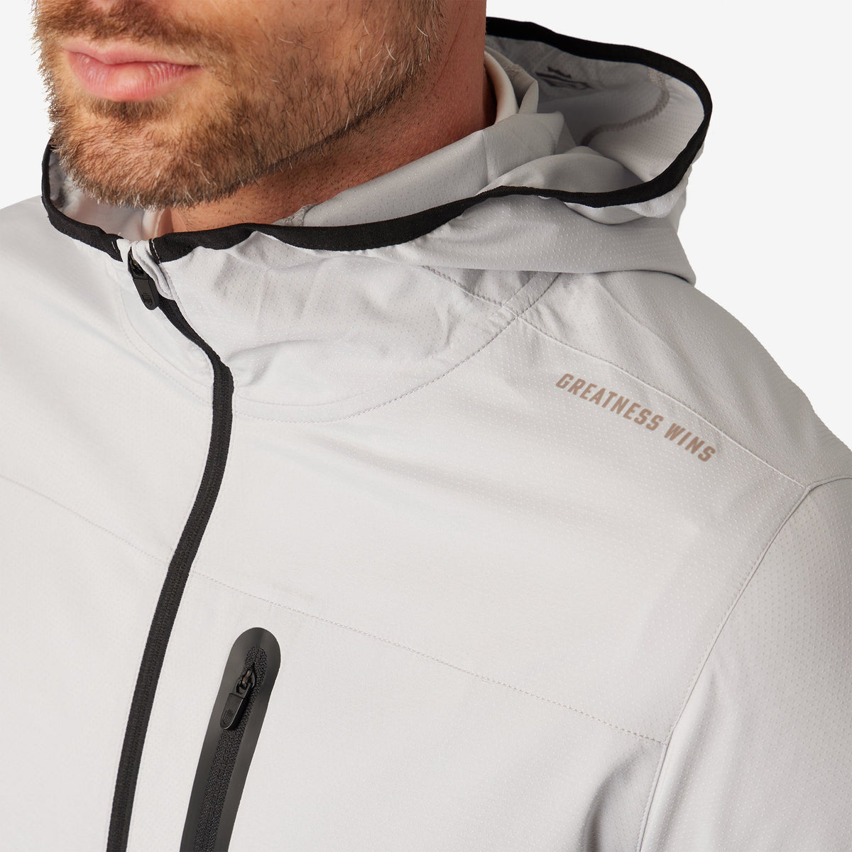 Greatness Wins Windbreaker Jacket in Ash Gray, view 2