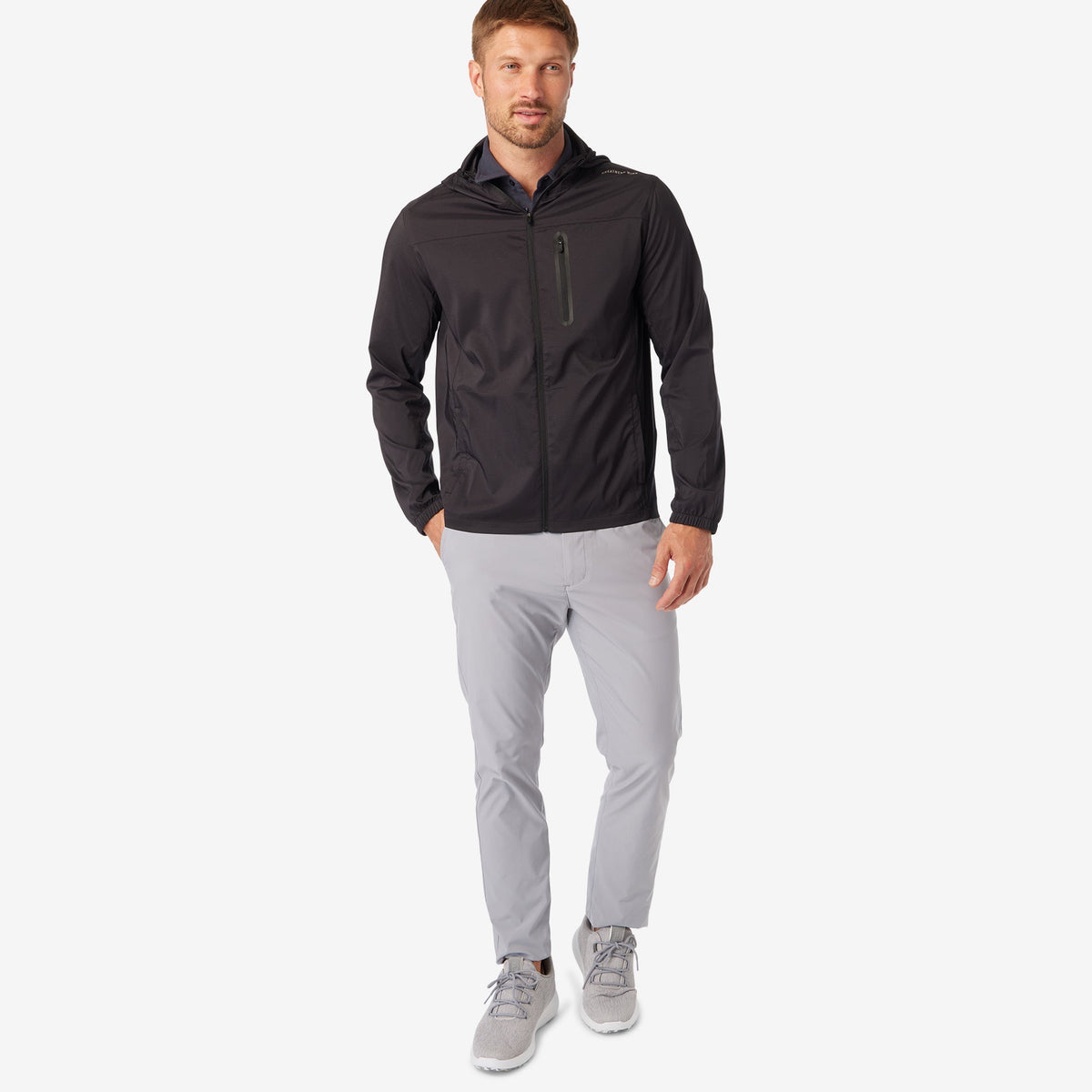 Greatness Wins Windbreaker Jacket in Black, view 2