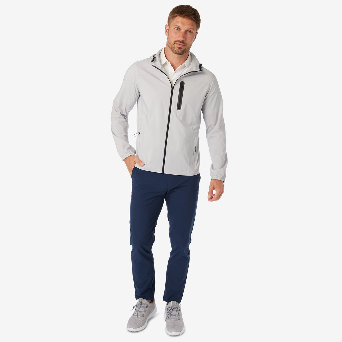 Greatness Wins Windbreaker Jacket in Ash Gray, view 3