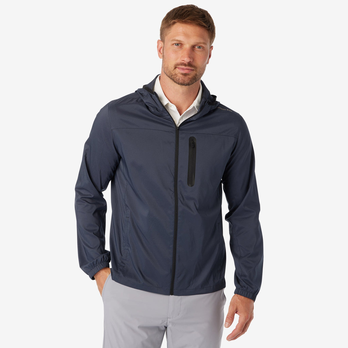 Greatness Wins Windbreaker Jacket in Navy, view 3