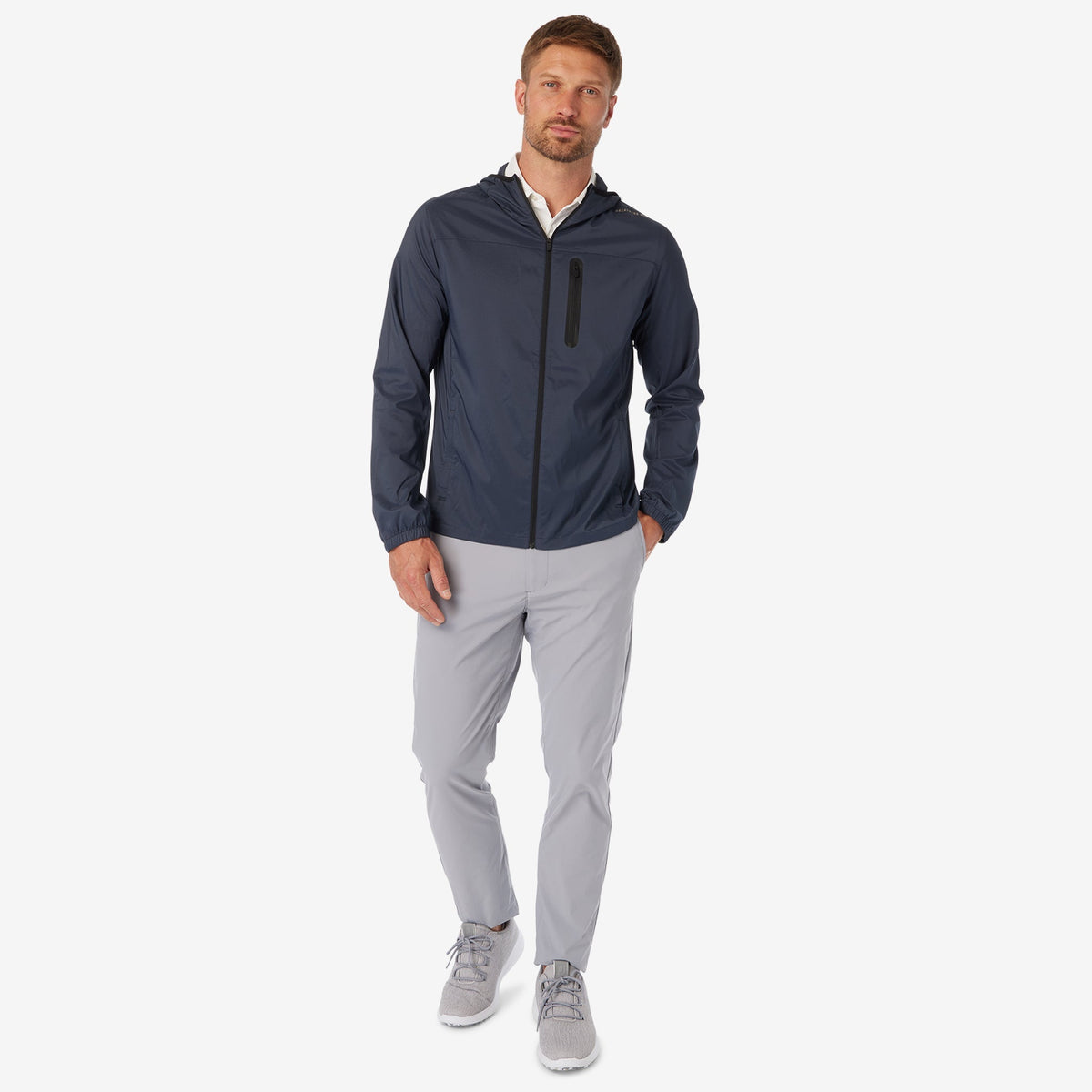 Greatness Wins Windbreaker Jacket in Navy, view 2
